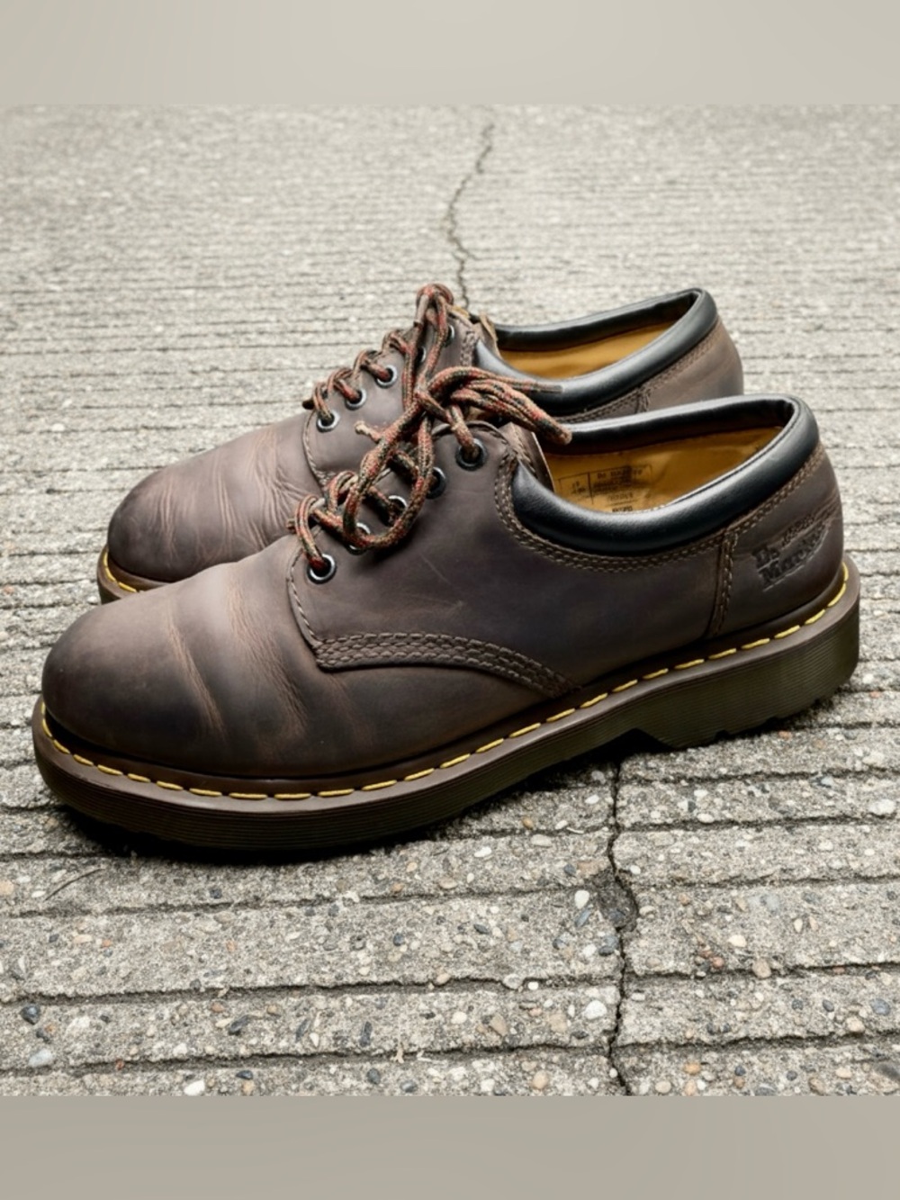 Dr. Martens 8053 Crazy Horse Leather Casual Shoes in Dark Brown Size 12